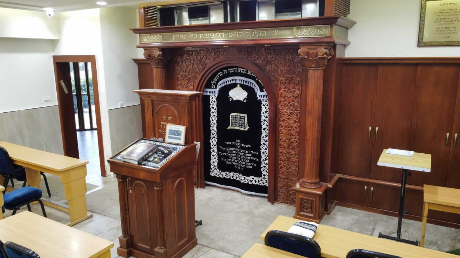 ארון הקודש שבבית הכנסת שבבית בגנו